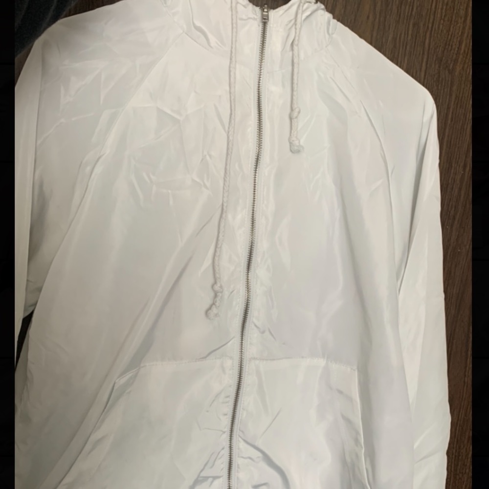 ShineStar White WindBreaker Jacket Zip Up Size L